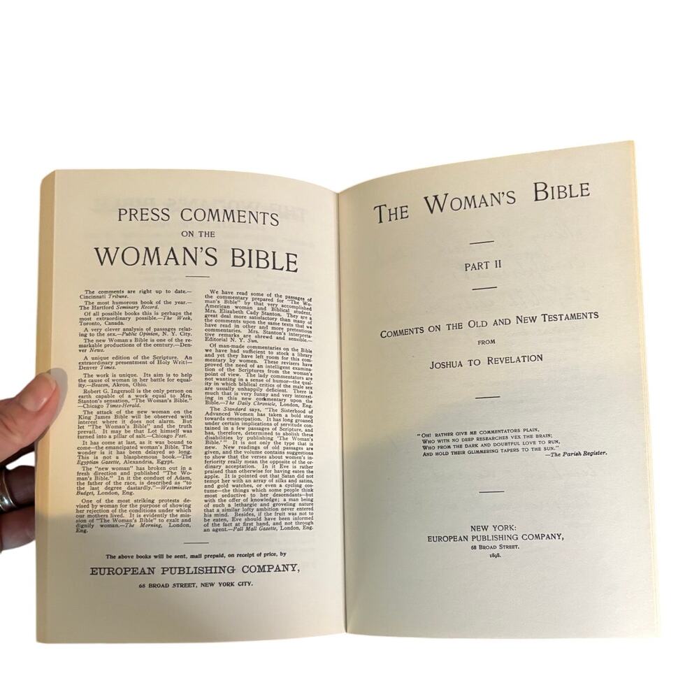 VTG 1974 First Edition The Woman's Bible Pt. I & II by Seattle Coalition, PB - Picture 5 of 6